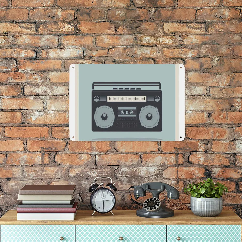 1980s Boombox Image Aluminum plaque painting
