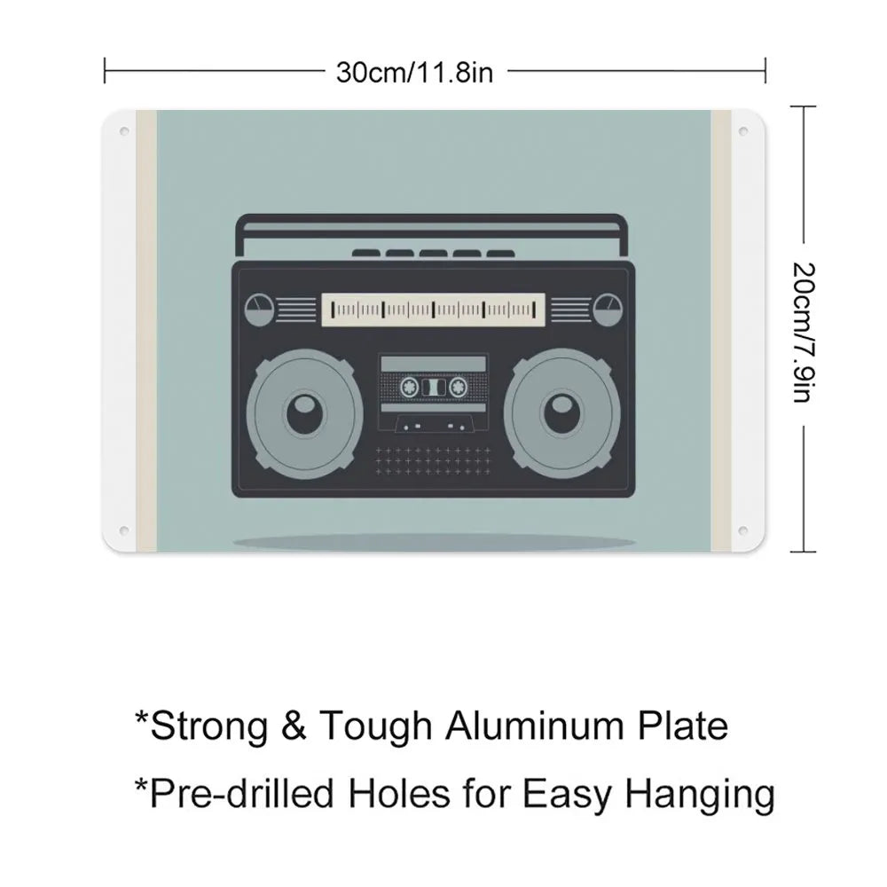 1980s Boombox Image Aluminum plaque painting