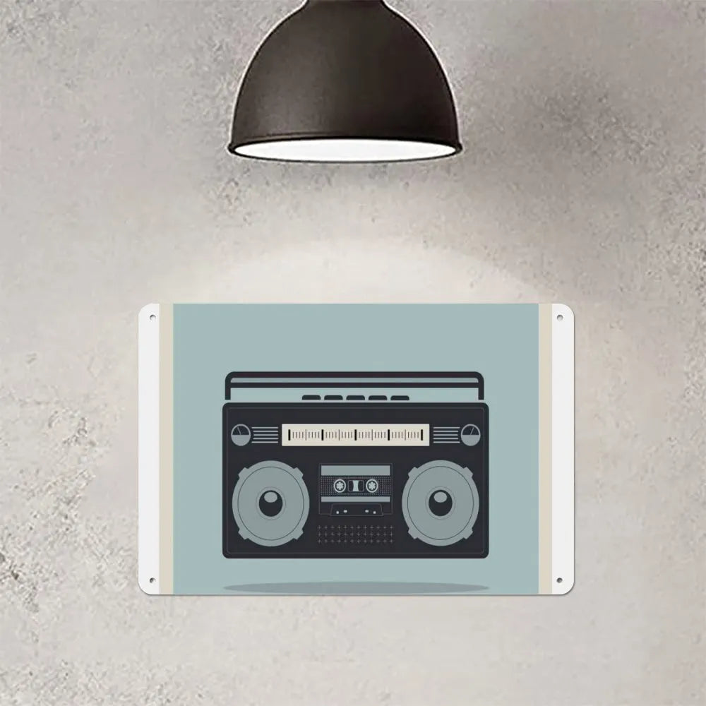1980s Boombox Image Aluminum plaque painting