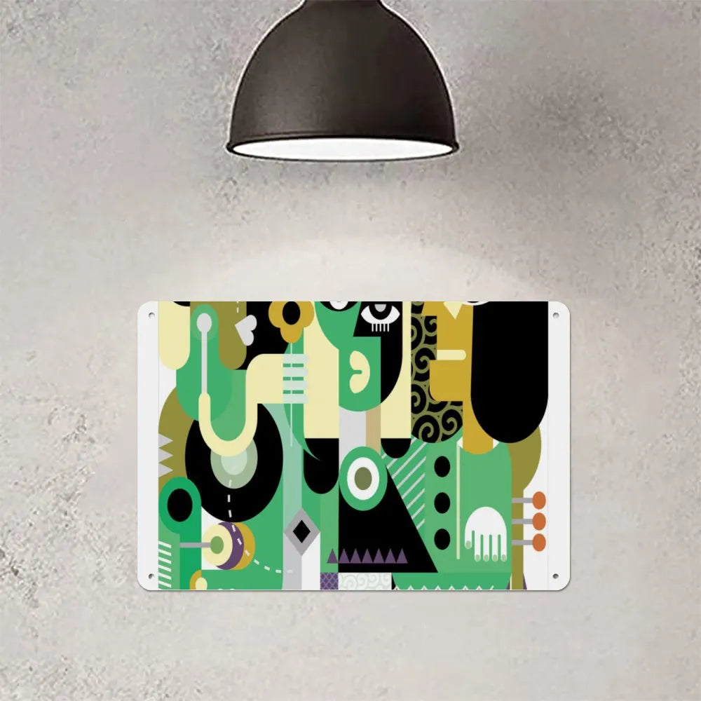 2 Men and a Sad Woman Aluminum plaque painting