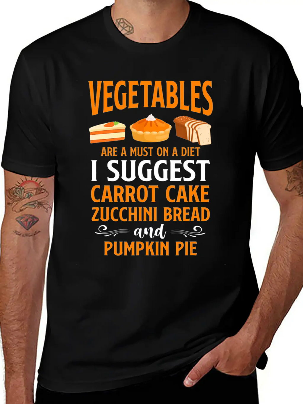 Bake Baking Cake Pie Vegetables Vegetarian Vegan Unisex Casual T-Shirt – Clean Design For Daily Comfort