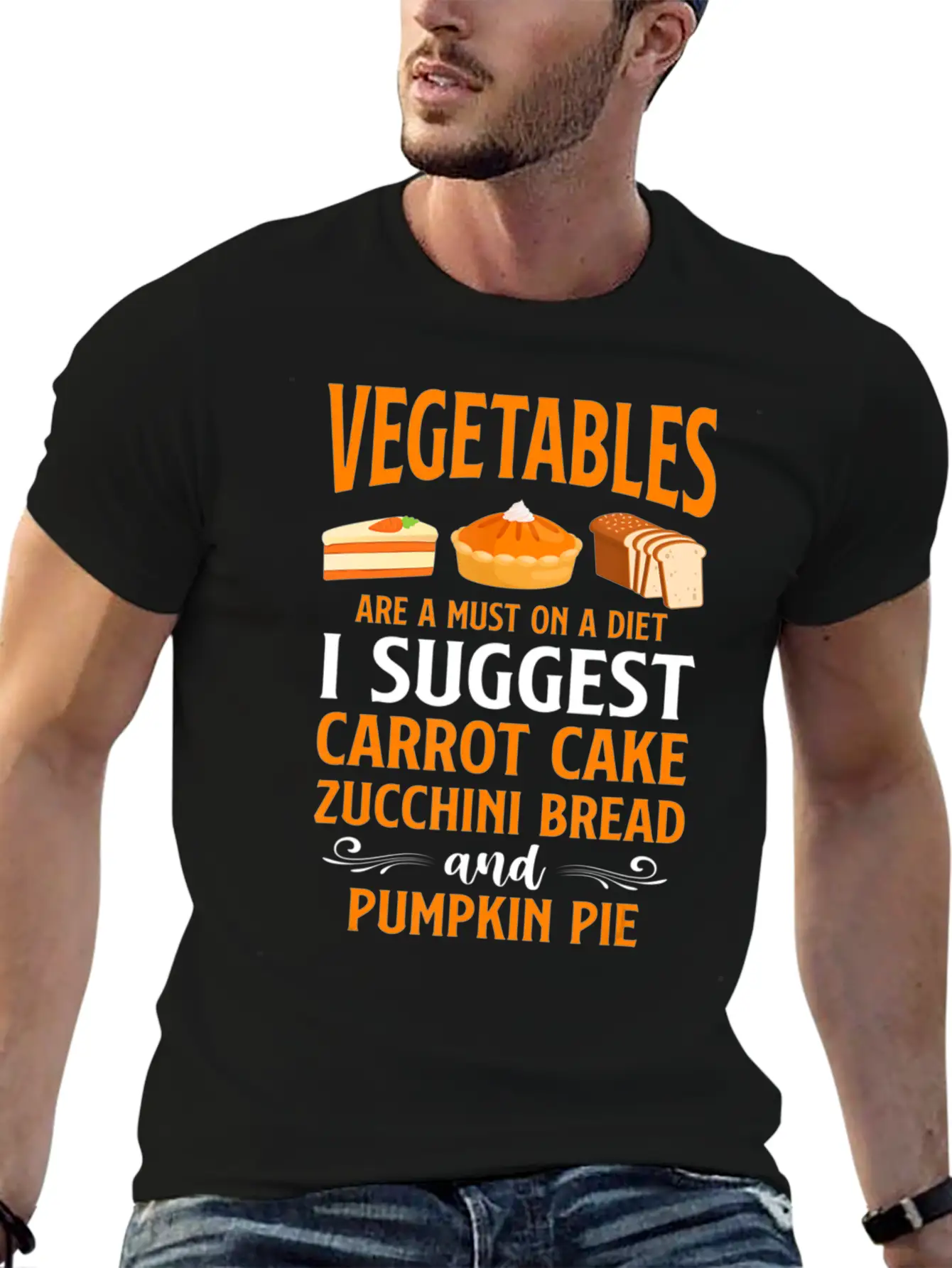 Bake Baking Cake Pie Vegetables Vegetarian Vegan Unisex Casual T-Shirt – Clean Design For Daily Comfort