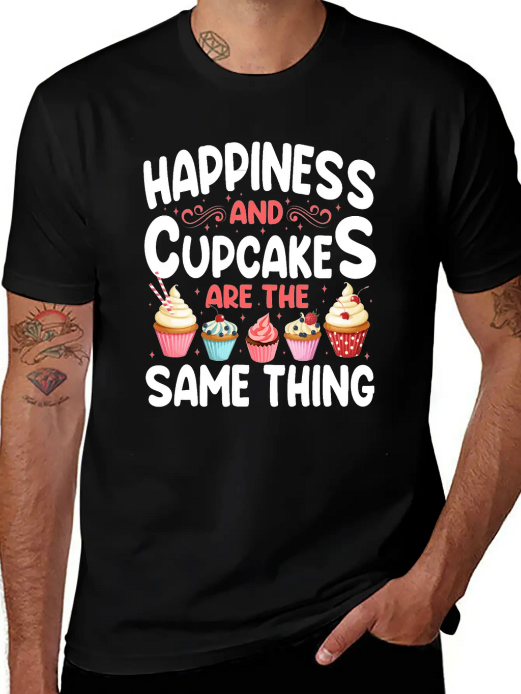 Bake Baking Cupcake Happiness And Unisex Casual T-Shirt – Clean Design For Daily Comfort