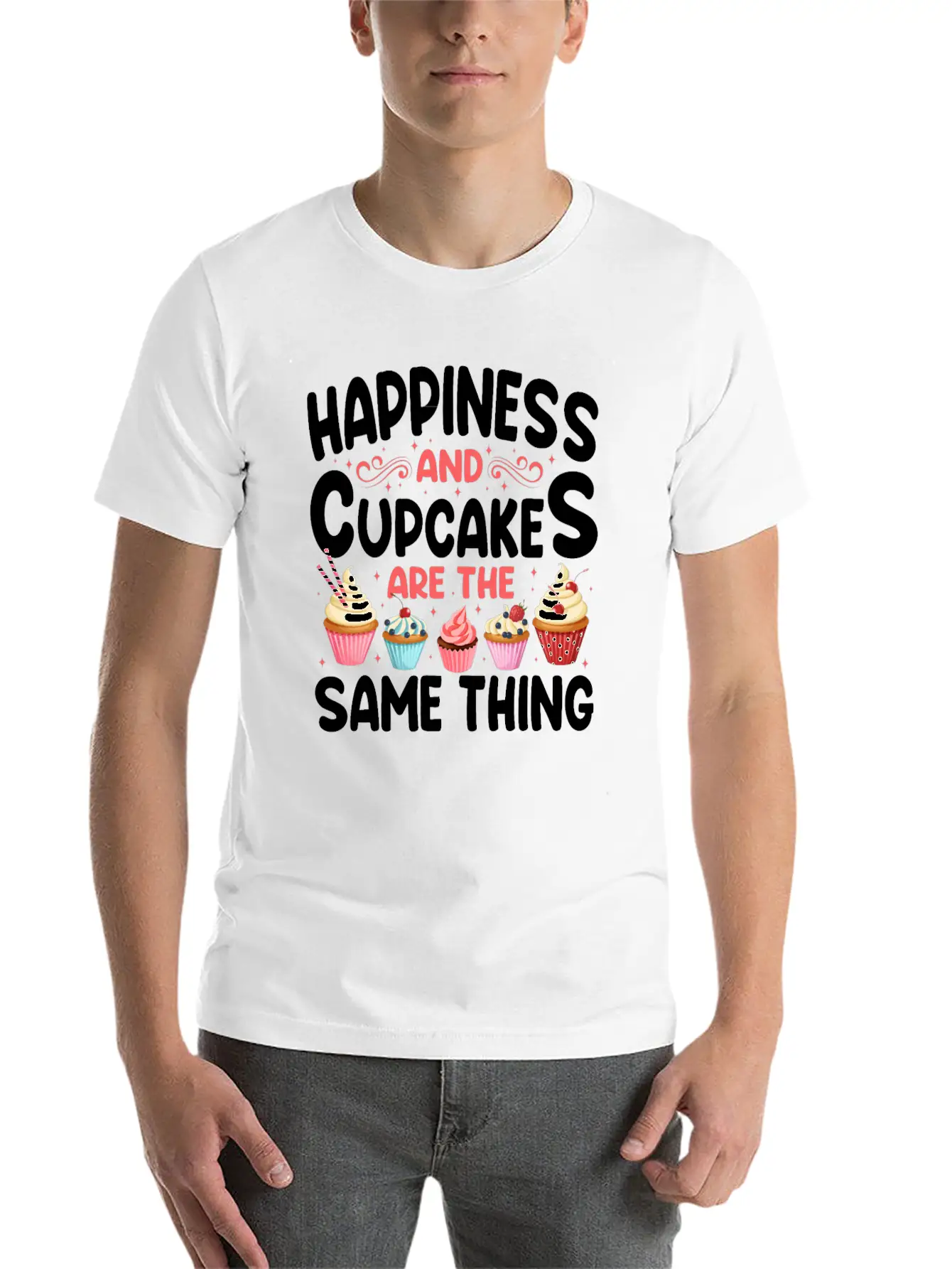 Bake Baking Cupcake Happiness And Unisex Casual T-Shirt – Clean Design For Daily Comfort
