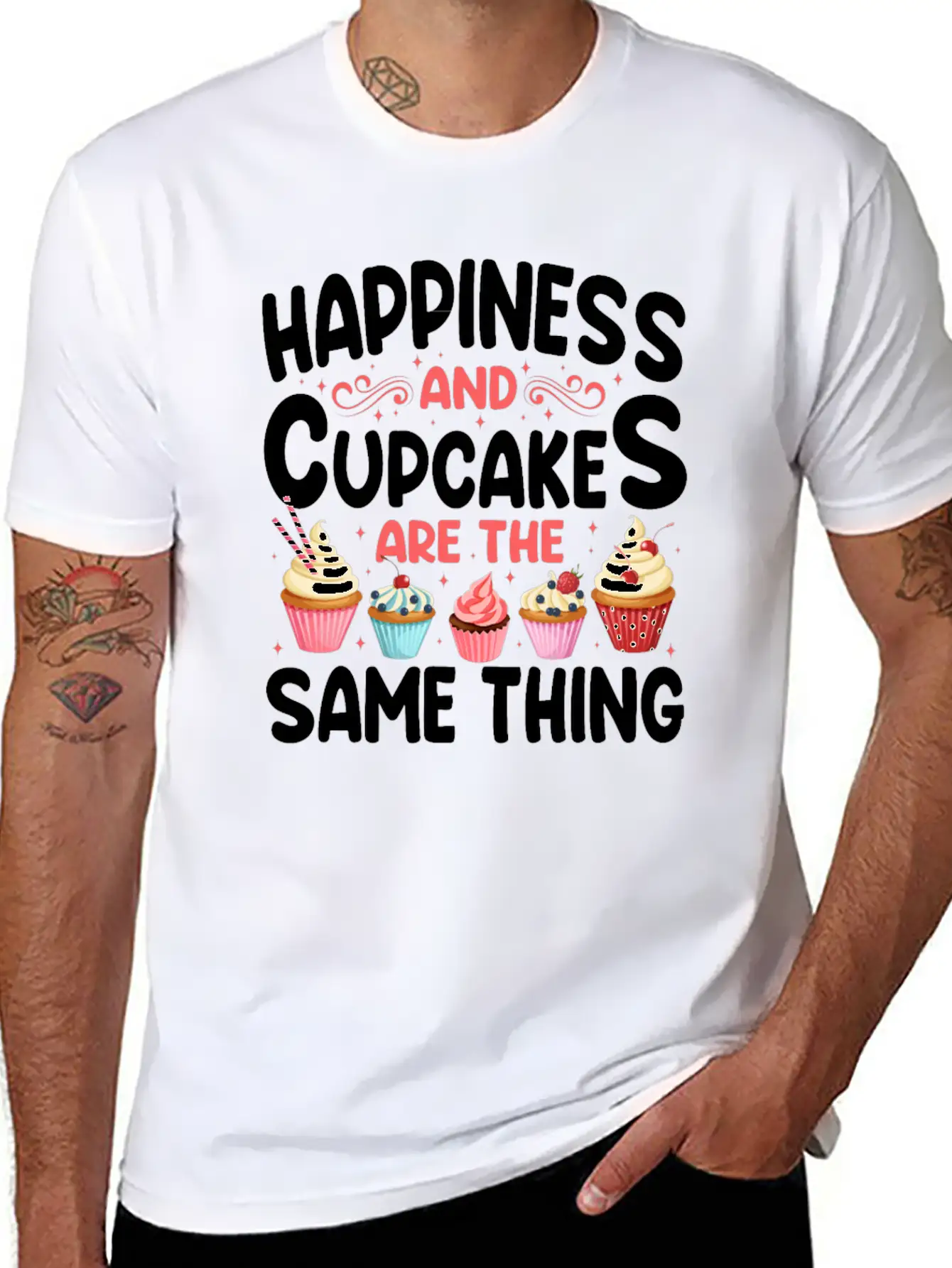 Bake Baking Cupcake Happiness And Unisex Casual T-Shirt – Clean Design For Daily Comfort