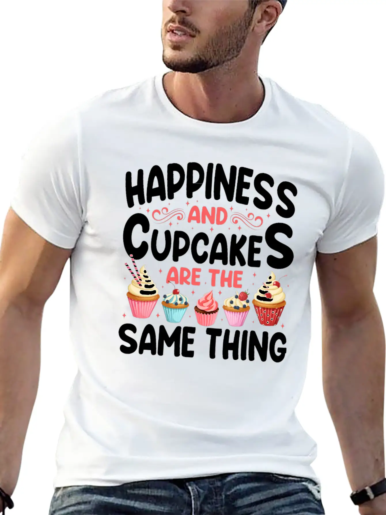 Bake Baking Cupcake Happiness And Unisex Casual T-Shirt – Clean Design For Daily Comfort