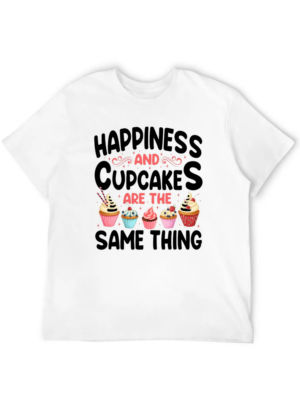Bake Baking Cupcake Happiness And Unisex Casual T-Shirt – Clean Design For Daily Comfort