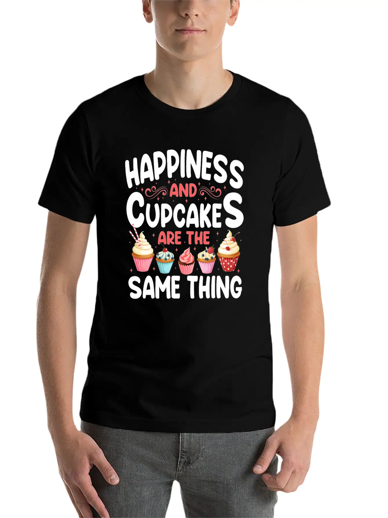 Bake Baking Cupcake Happiness And Unisex Casual T-Shirt – Clean Design For Daily Comfort