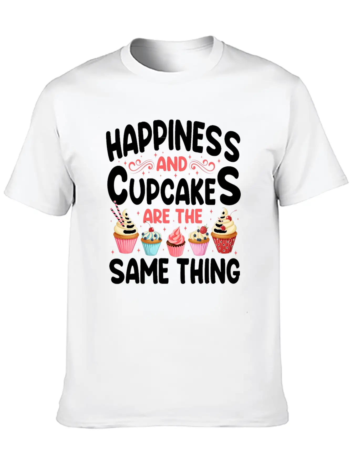 Bake Baking Cupcake Happiness And Unisex Casual T-Shirt – Clean Design For Daily Comfort