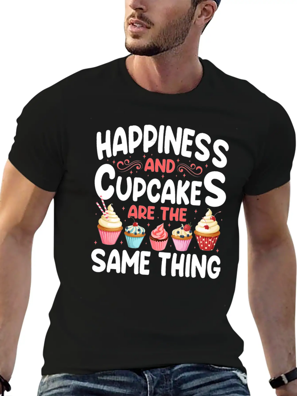 Bake Baking Cupcake Happiness And Unisex Casual T-Shirt – Clean Design For Daily Comfort