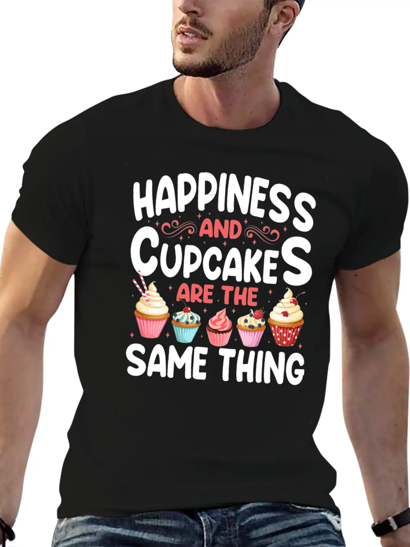 Bake Baking Cupcake Happiness And Unisex Casual T-Shirt – Clean Design For Daily Comfort