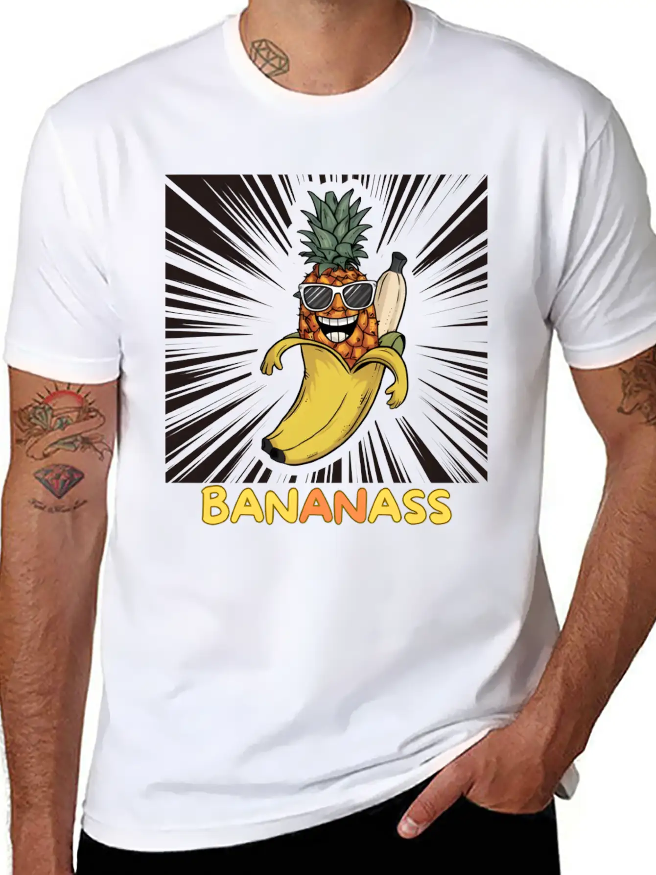 "Bananass"!! The Ultimate Fruit Mashup Comfortable Minimalist Graphic Tee – Summer Style Essential