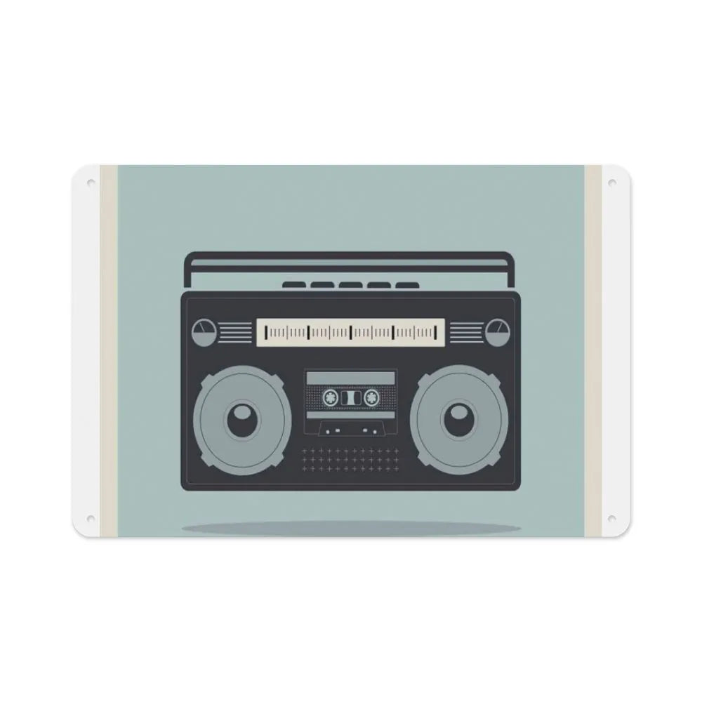 1980s Boombox Image Aluminum plaque painting