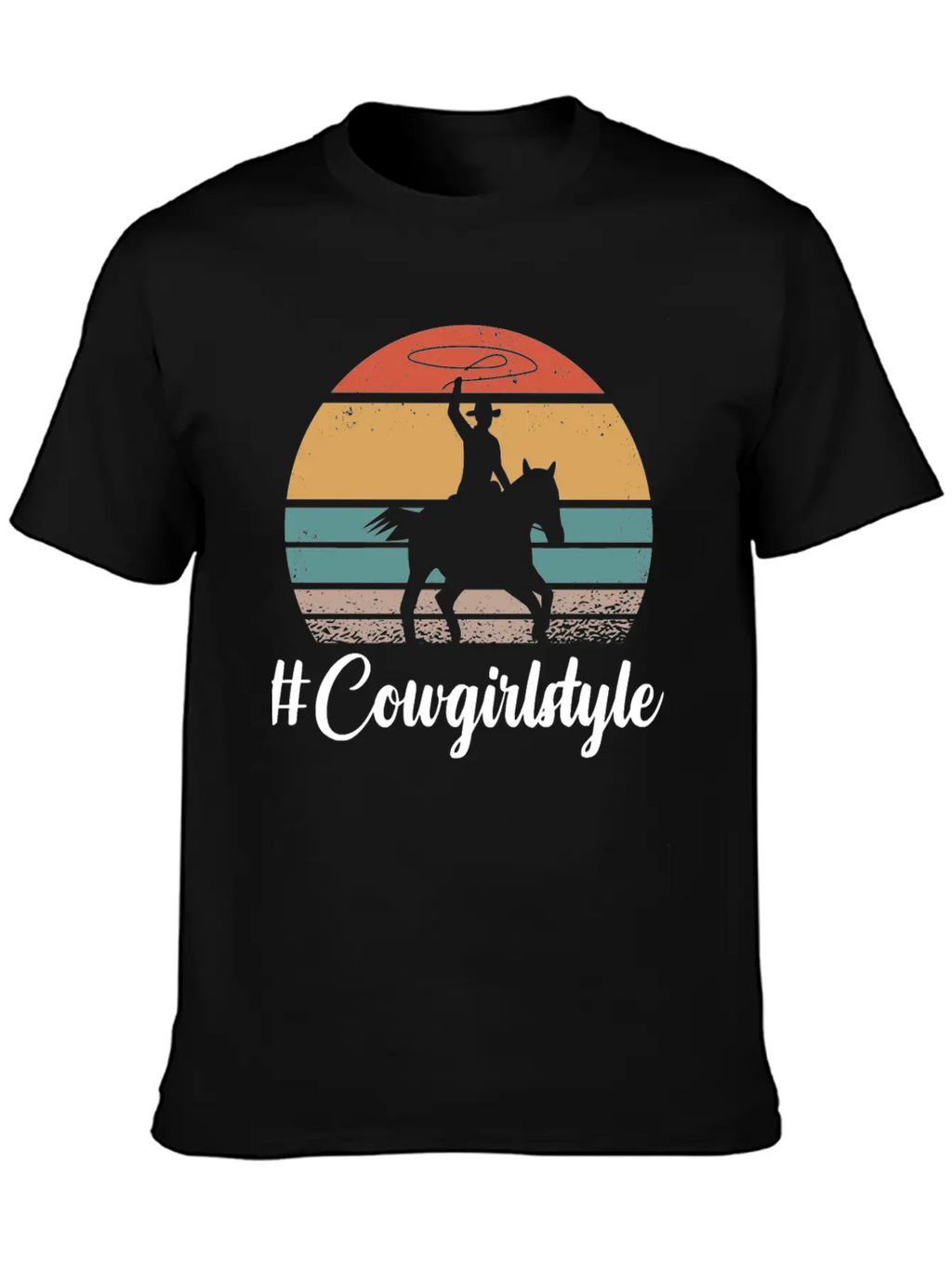 #COWGIRLSTYLE Motif For Cowgirls & Cowboys Unisex Short Sleeve Soft Cotton T-Shirt – Casual Everyday Wear