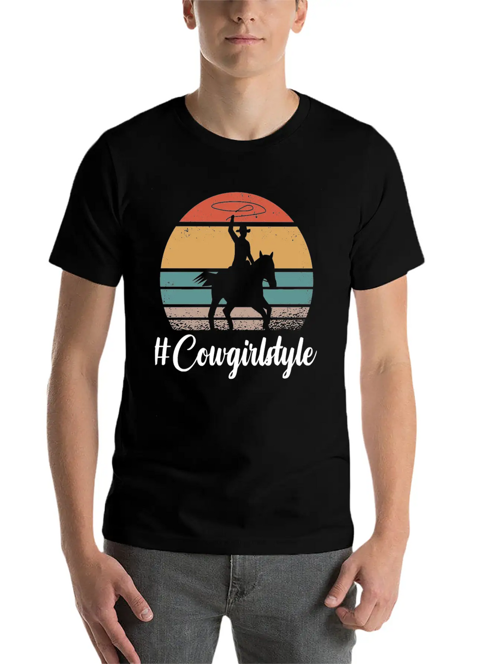 #COWGIRLSTYLE Motif For Cowgirls & Cowboys Unisex Short Sleeve Soft Cotton T-Shirt – Casual Everyday Wear