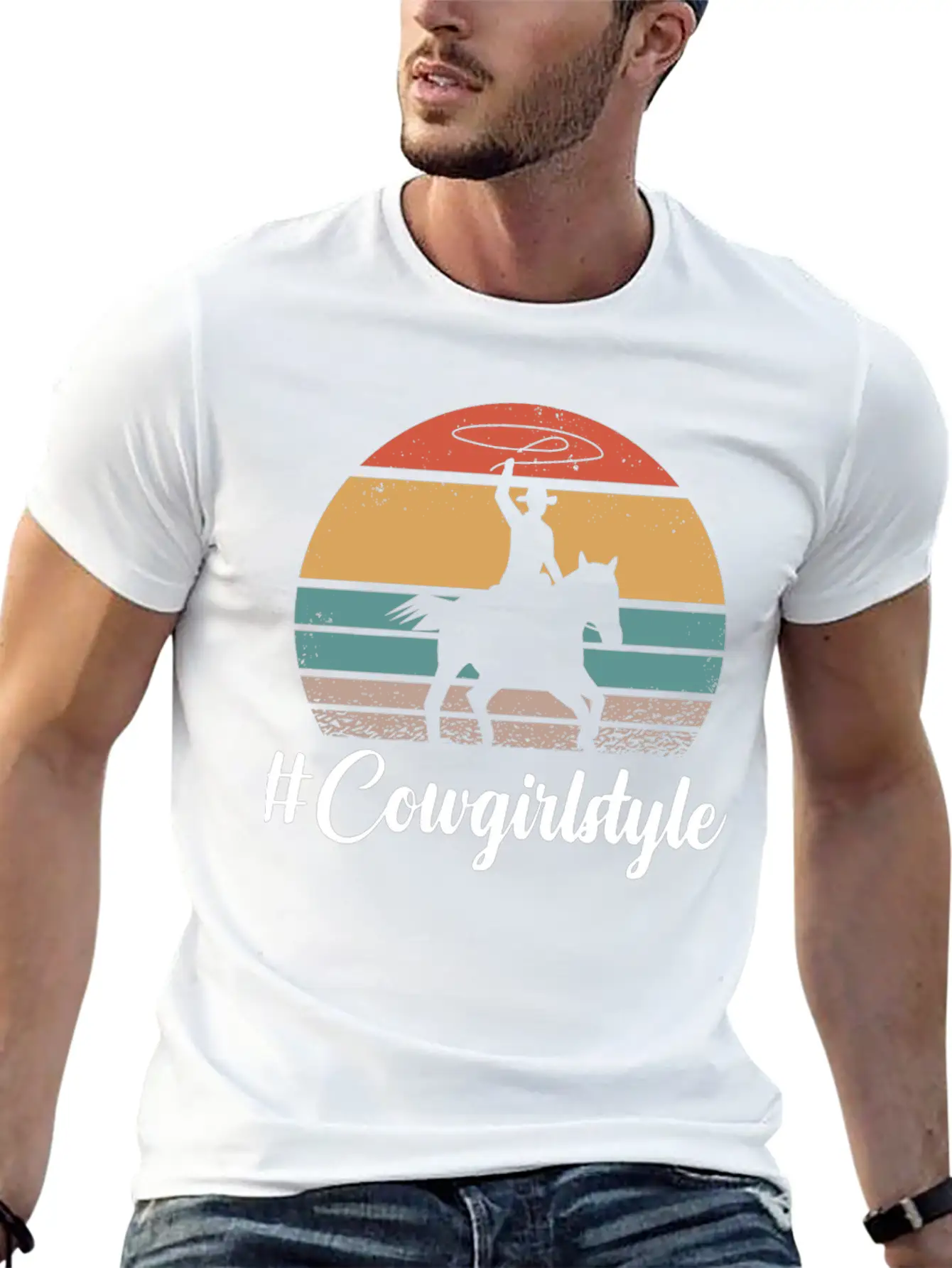 #COWGIRLSTYLE Motif For Cowgirls & Cowboys Unisex Short Sleeve Soft Cotton T-Shirt – Casual Everyday Wear