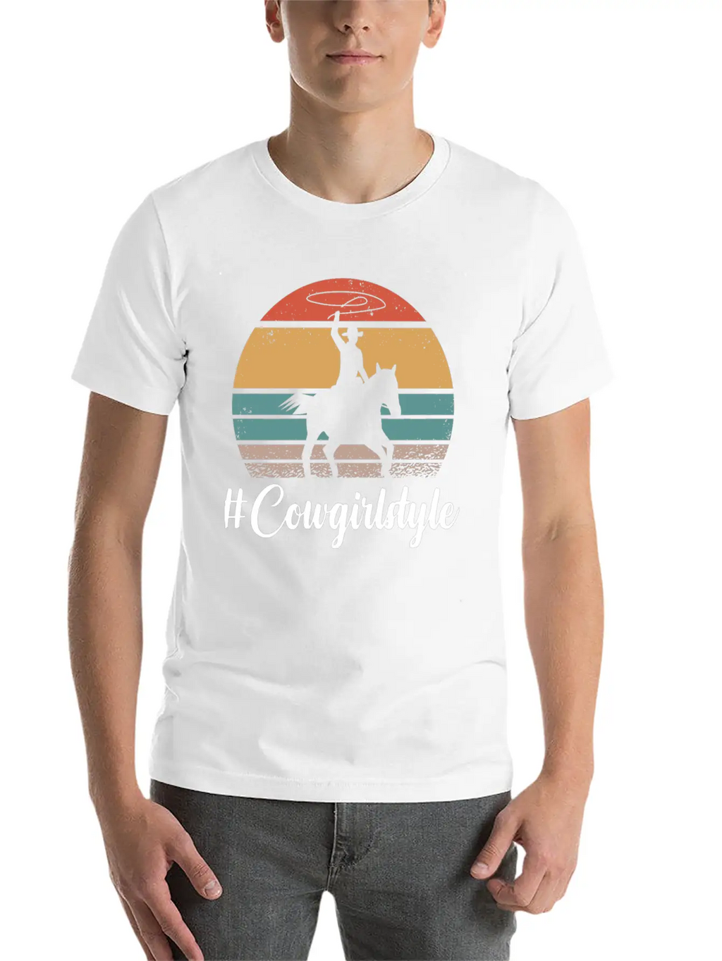 #COWGIRLSTYLE Motif For Cowgirls & Cowboys Unisex Short Sleeve Soft Cotton T-Shirt – Casual Everyday Wear