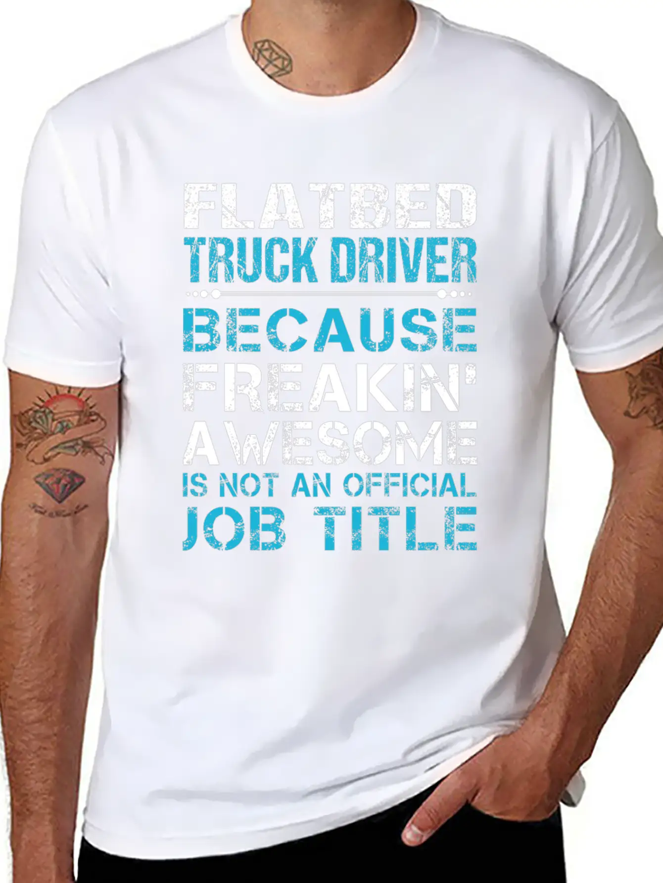 Flatbed Truck Driver T Shirt - Freaking Awesome Gi Unisex Casual T-Shirt – Clean Design For Daily Comfort