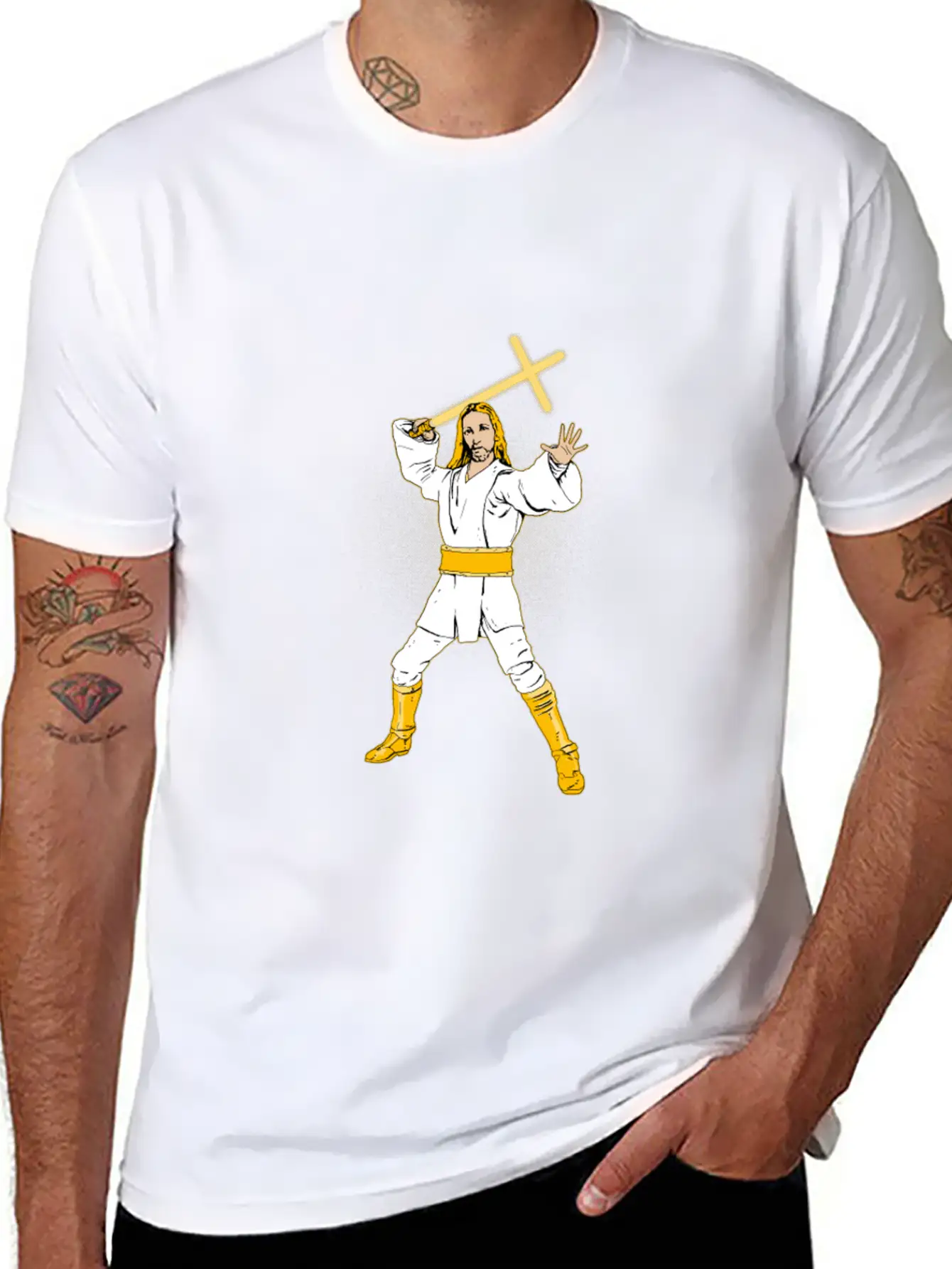 (Gift) Jedi Jesus Comfortable Minimalist Graphic Tee – Summer Style Essential