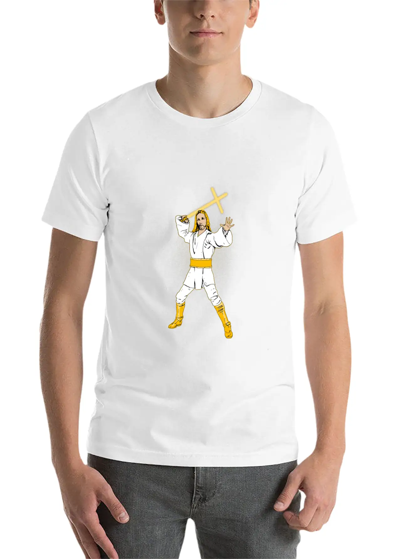 (Gift) Jedi Jesus Comfortable Minimalist Graphic Tee – Summer Style Essential