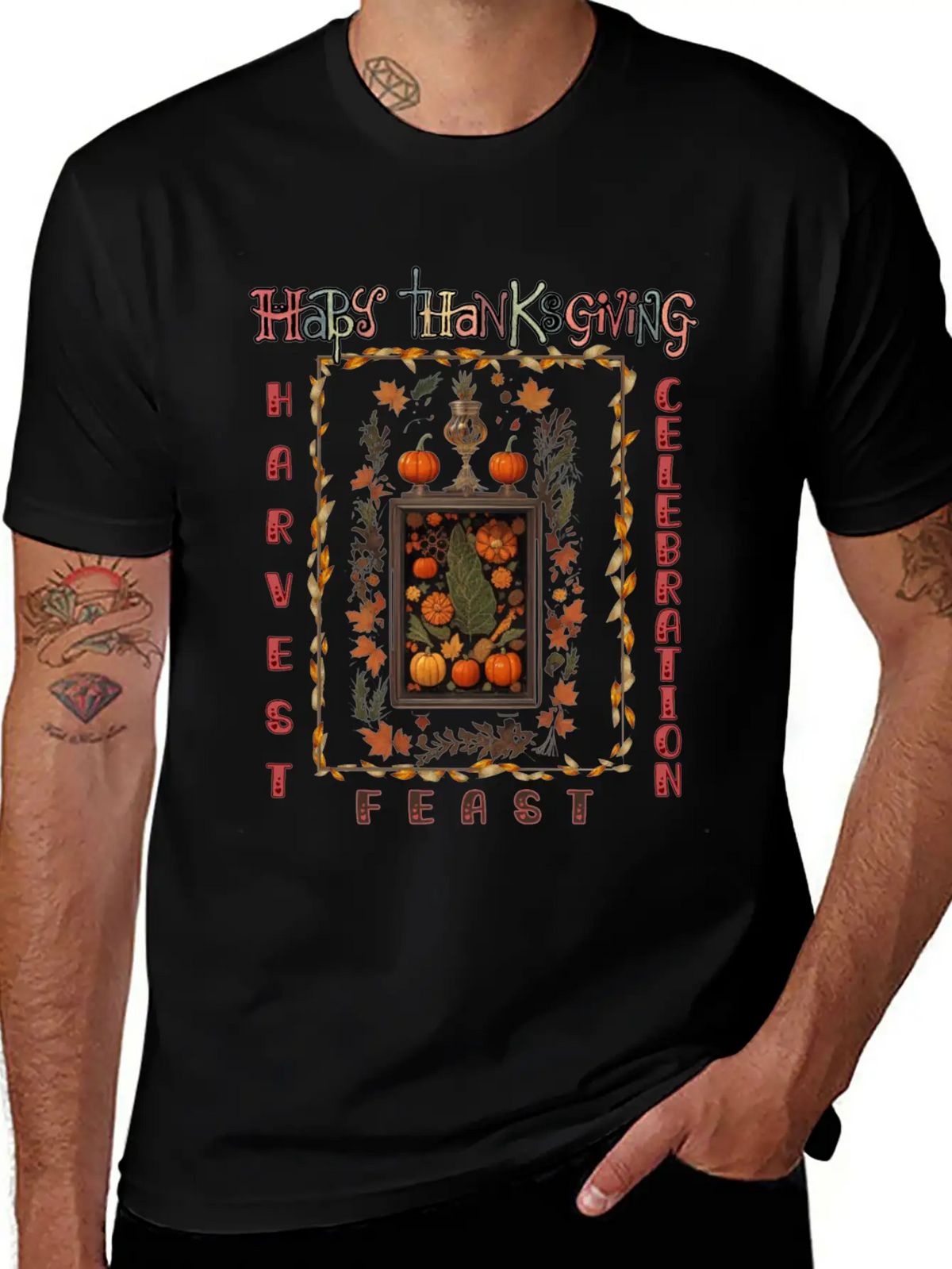 "Harvest Feast Delight" Comfortable Minimalist Graphic Tee – Summer Style Essential