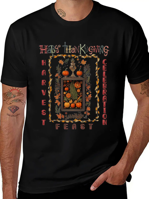 "Harvest Feast Delight" Comfortable Minimalist Graphic Tee – Summer Style Essential
