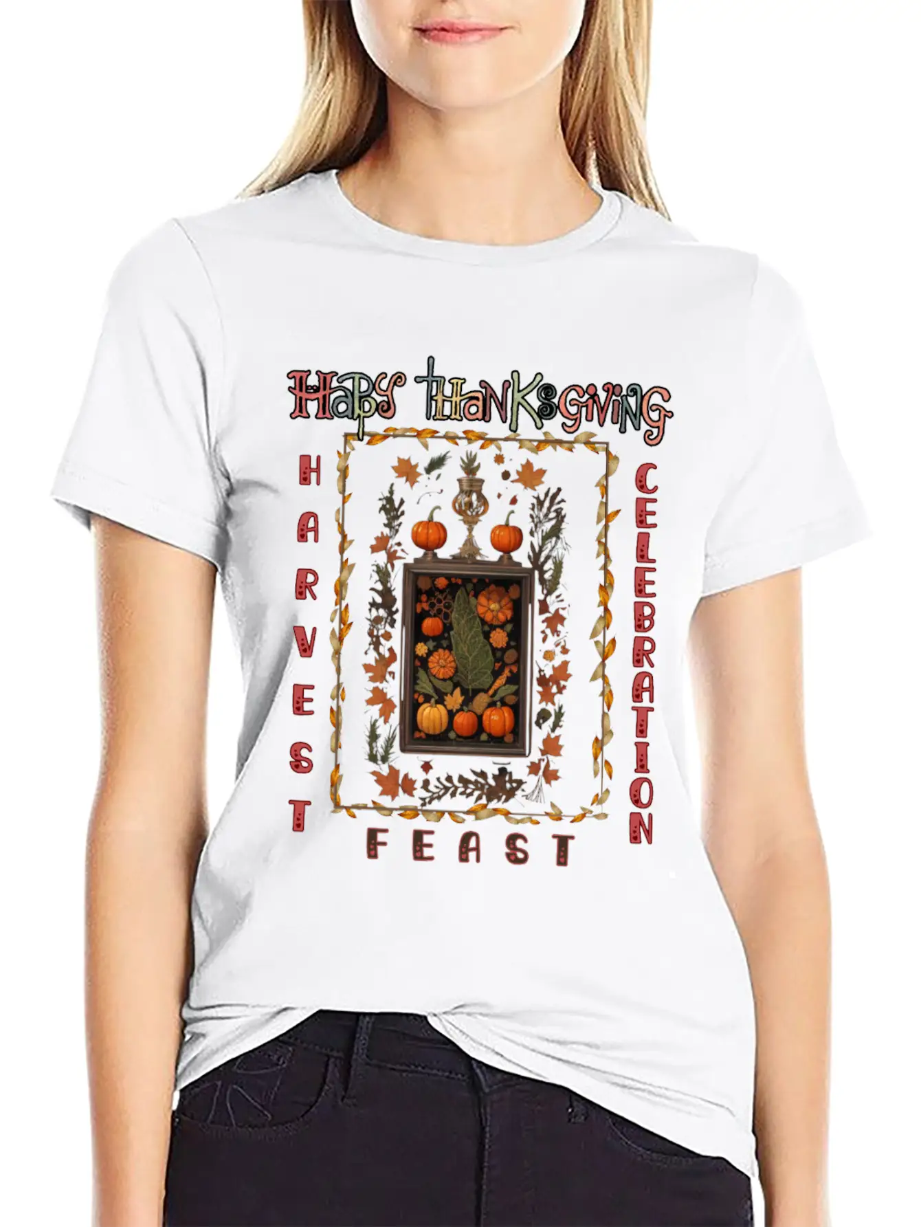 "Harvest Feast Delight" Comfortable Minimalist Graphic Tee – Summer Style Essential