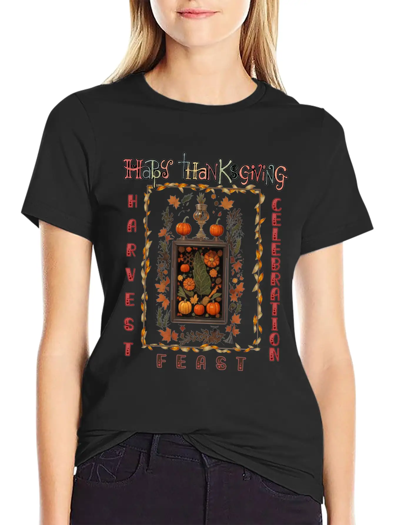 "Harvest Feast Delight" Comfortable Minimalist Graphic Tee – Summer Style Essential