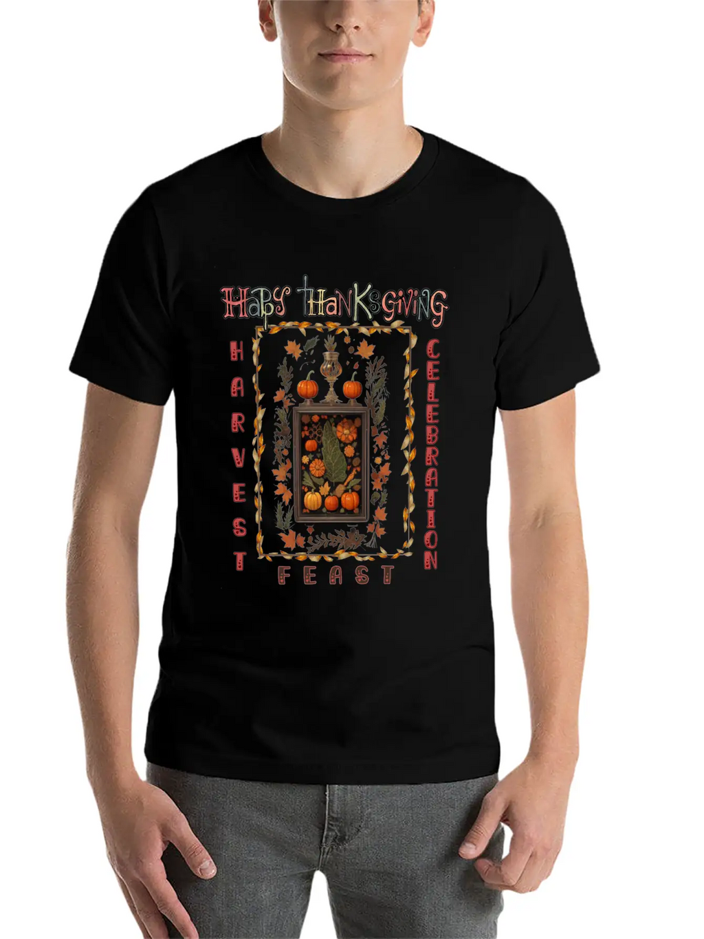 "Harvest Feast Delight" Comfortable Minimalist Graphic Tee – Summer Style Essential