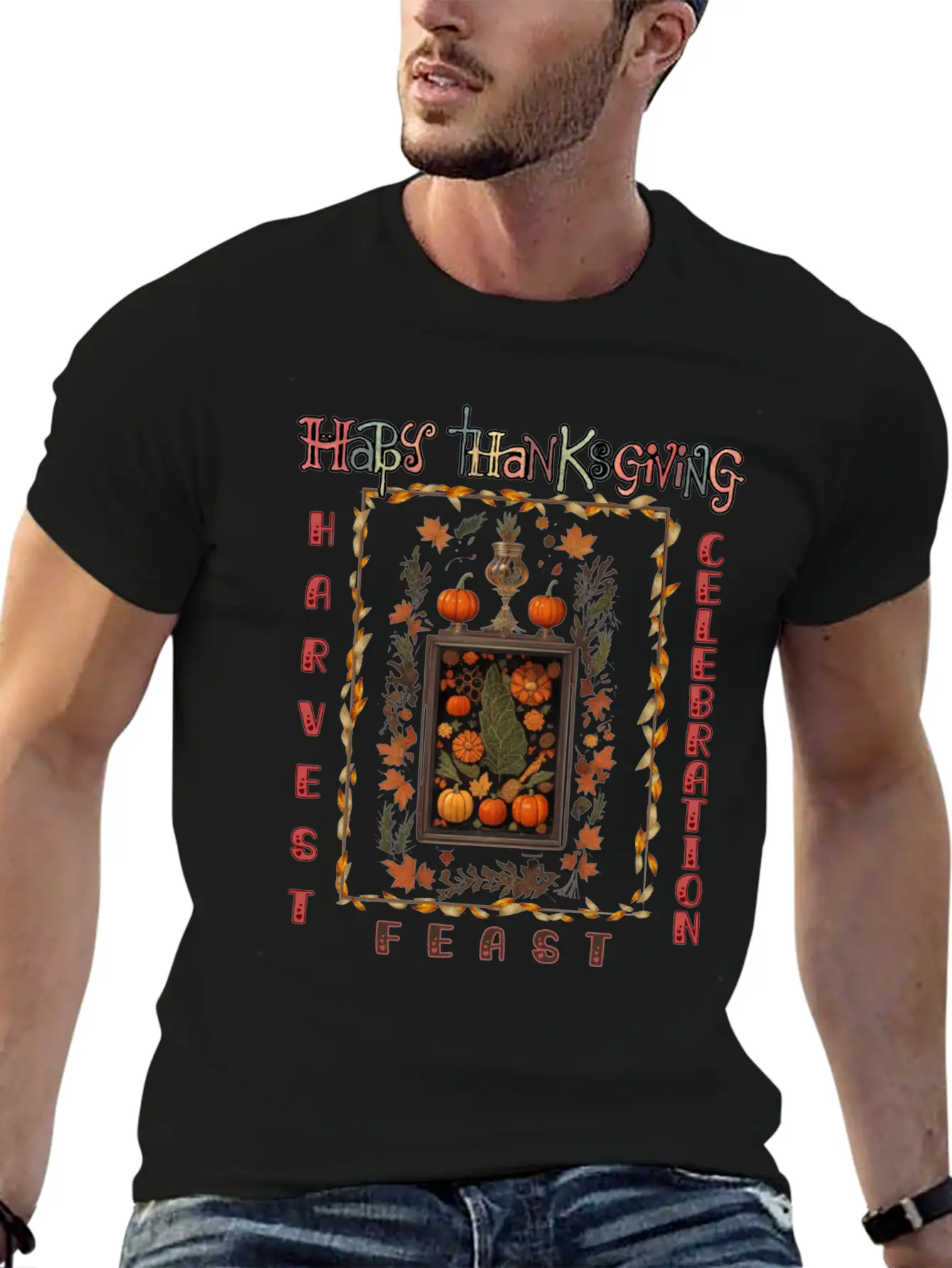 "Harvest Feast Delight" Comfortable Minimalist Graphic Tee – Summer Style Essential