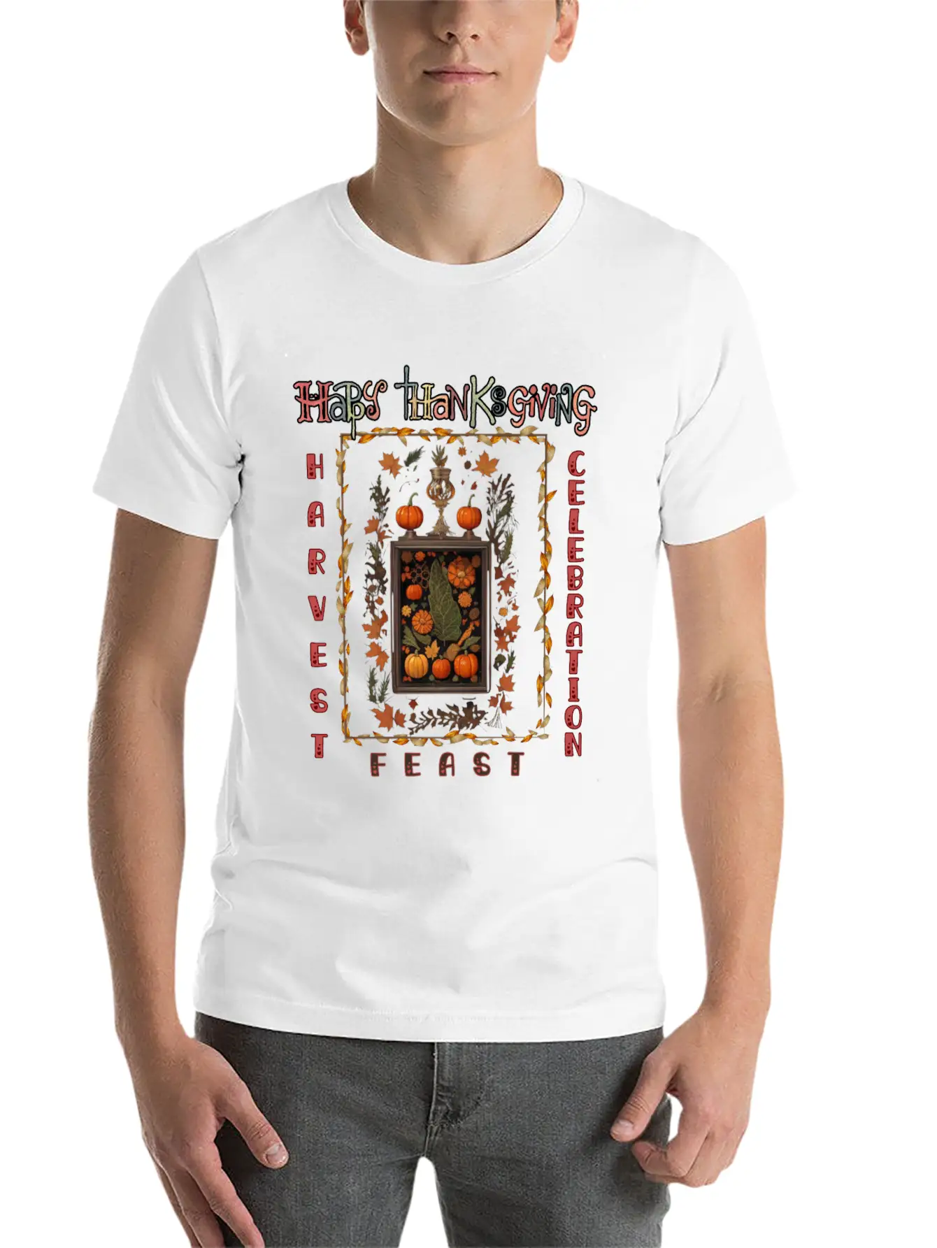 "Harvest Feast Delight" Comfortable Minimalist Graphic Tee – Summer Style Essential