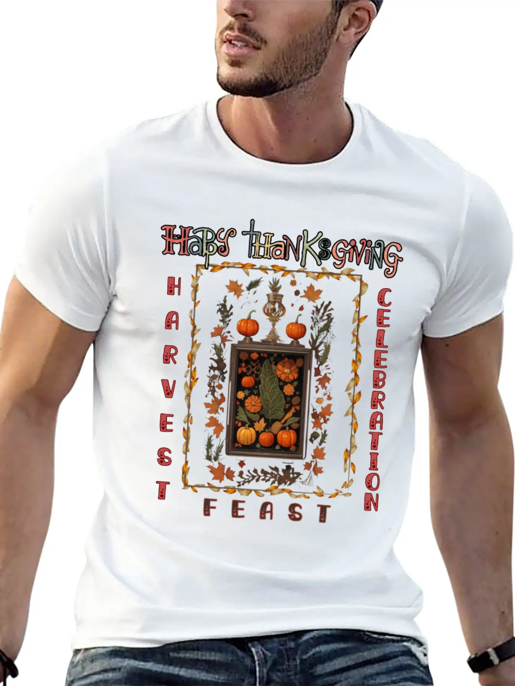"Harvest Feast Delight" Comfortable Minimalist Graphic Tee – Summer Style Essential