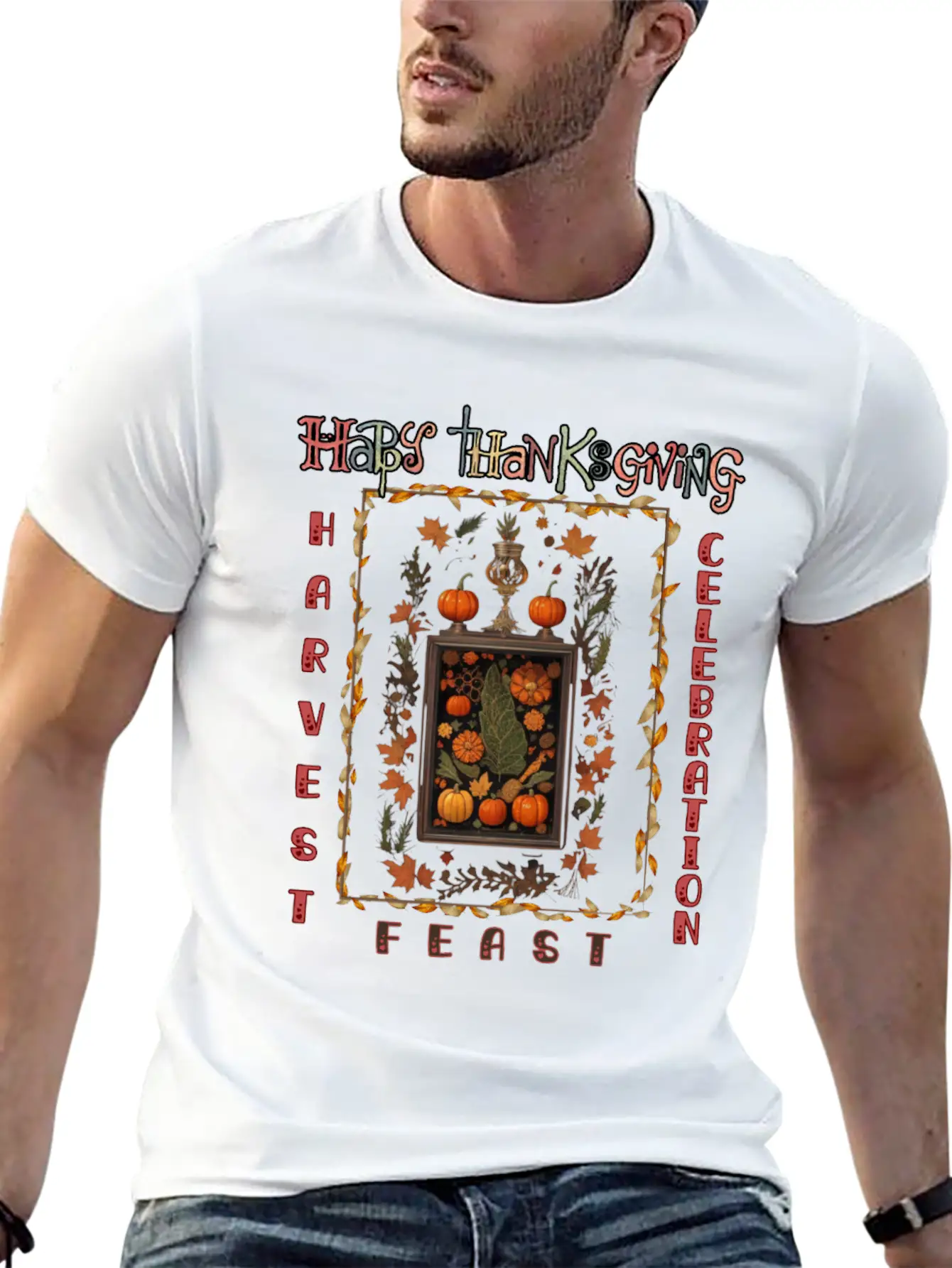 "Harvest Feast Delight" Comfortable Minimalist Graphic Tee – Summer Style Essential