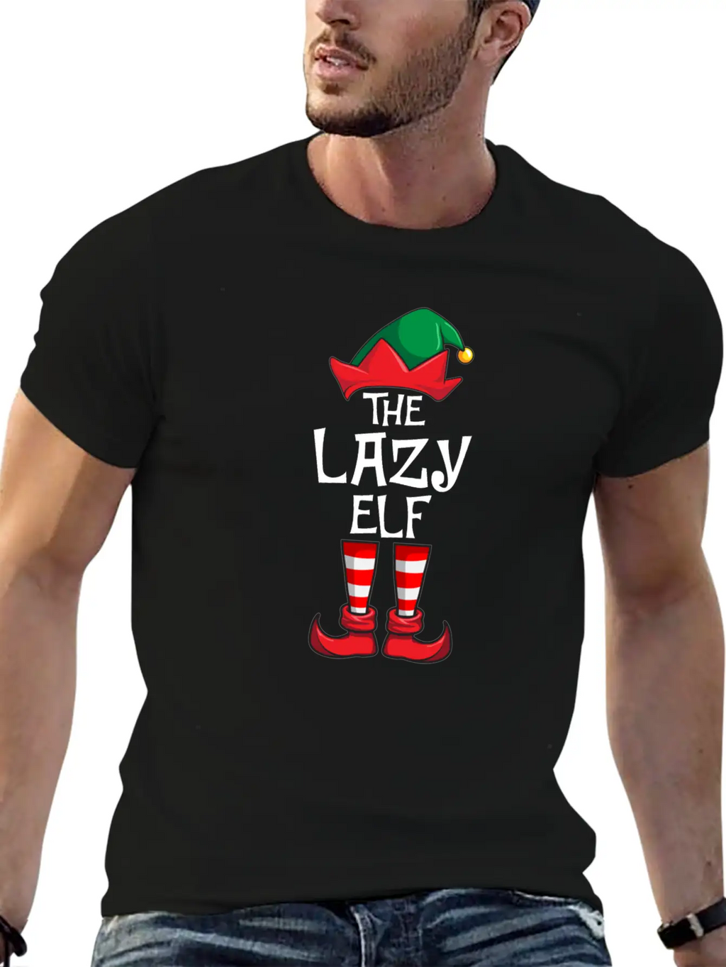 Lazy Elf Matching Family Christmas Unisex Casual T-Shirt – Clean Design For Daily Comfort