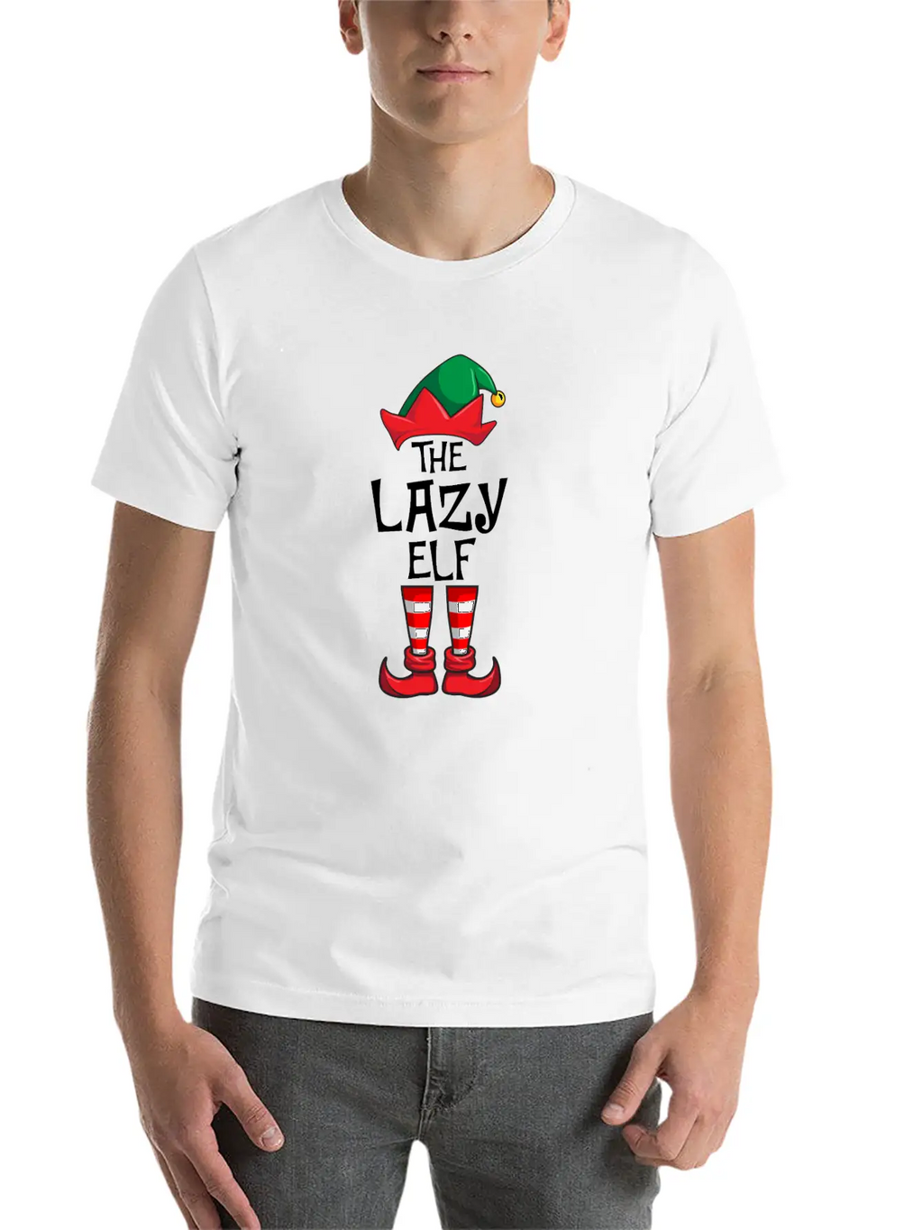 Lazy Elf Matching Family Christmas Unisex Casual T-Shirt – Clean Design For Daily Comfort