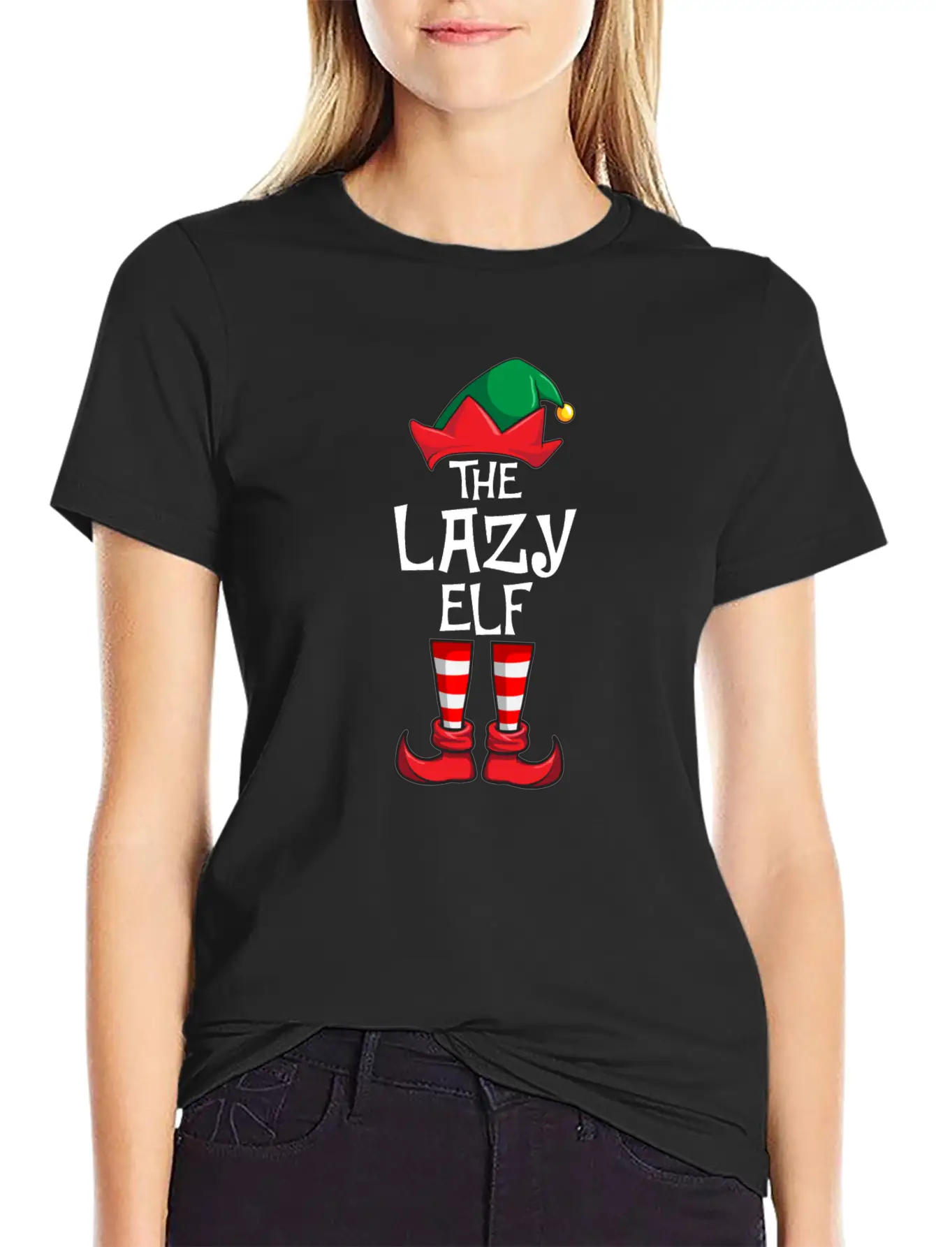 Lazy Elf Matching Family Christmas Unisex Casual T-Shirt – Clean Design For Daily Comfort