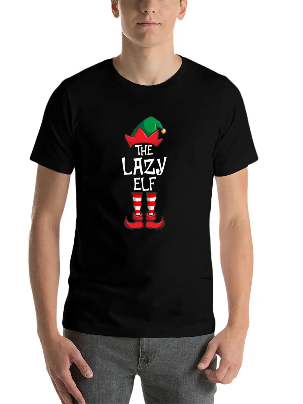 Lazy Elf Matching Family Christmas Unisex Casual T-Shirt – Clean Design For Daily Comfort