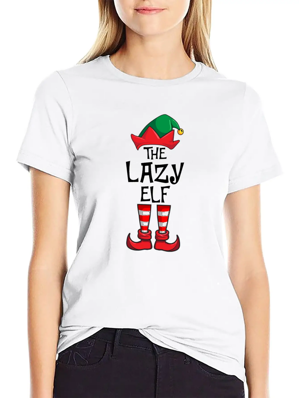 Lazy Elf Matching Family Christmas Unisex Casual T-Shirt – Clean Design For Daily Comfort