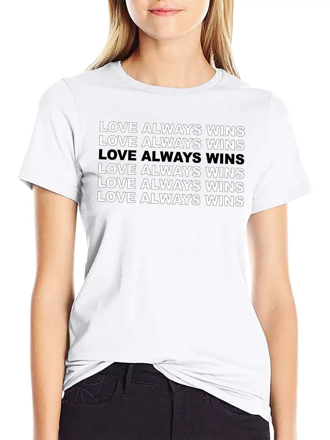 "Love Always Wins" Lettering | LGBTQ Pride Soft Cotton Short Sleeve Tee – Unisex Wardrobe Staple