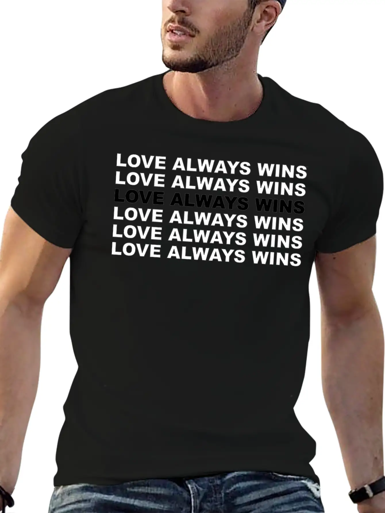 "Love Always Wins" Lettering | LGBTQ Pride Soft Cotton Short Sleeve Tee – Unisex Wardrobe Staple