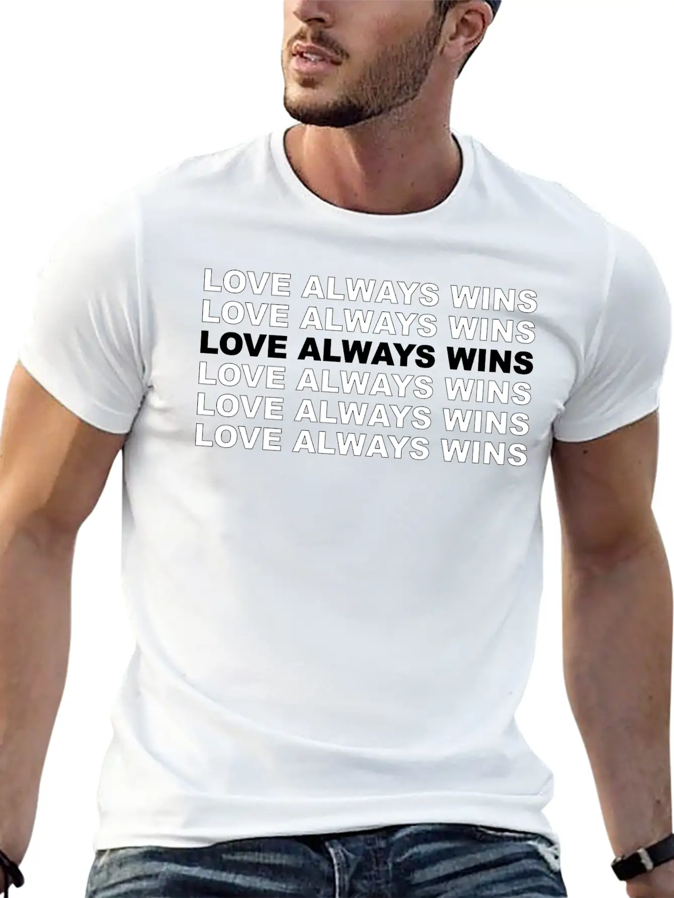 "Love Always Wins" Lettering | LGBTQ Pride Soft Cotton Short Sleeve Tee – Unisex Wardrobe Staple