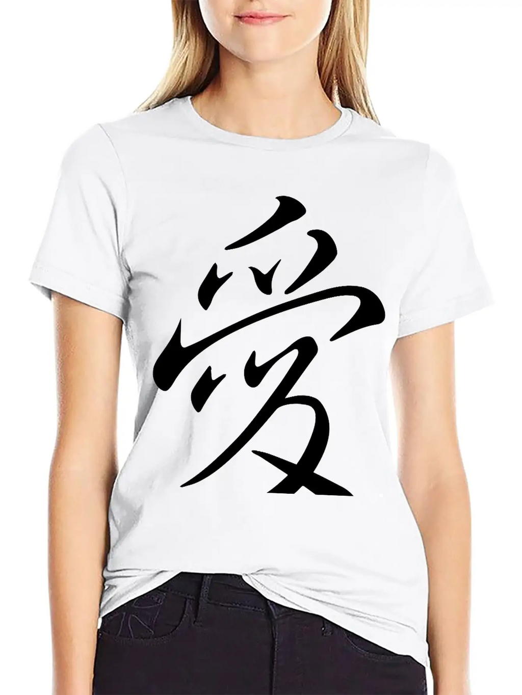 "Love" In Japanese, Chinese Characters, Kanji Unisex Short Sleeve Soft Cotton T-Shirt – Casual Everyday Wear