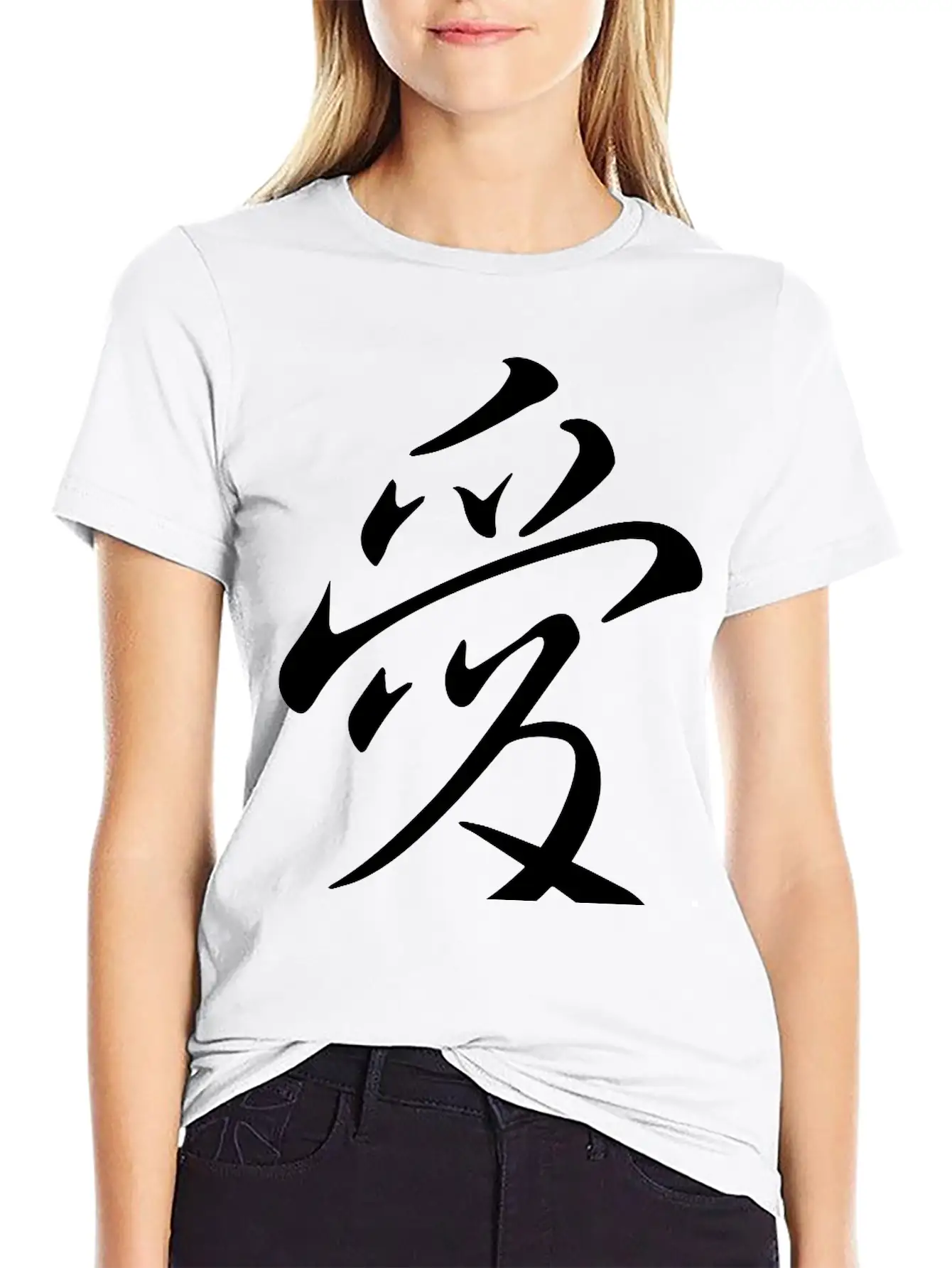 "Love" In Japanese, Chinese Characters, Kanji Unisex Short Sleeve Soft Cotton T-Shirt – Casual Everyday Wear