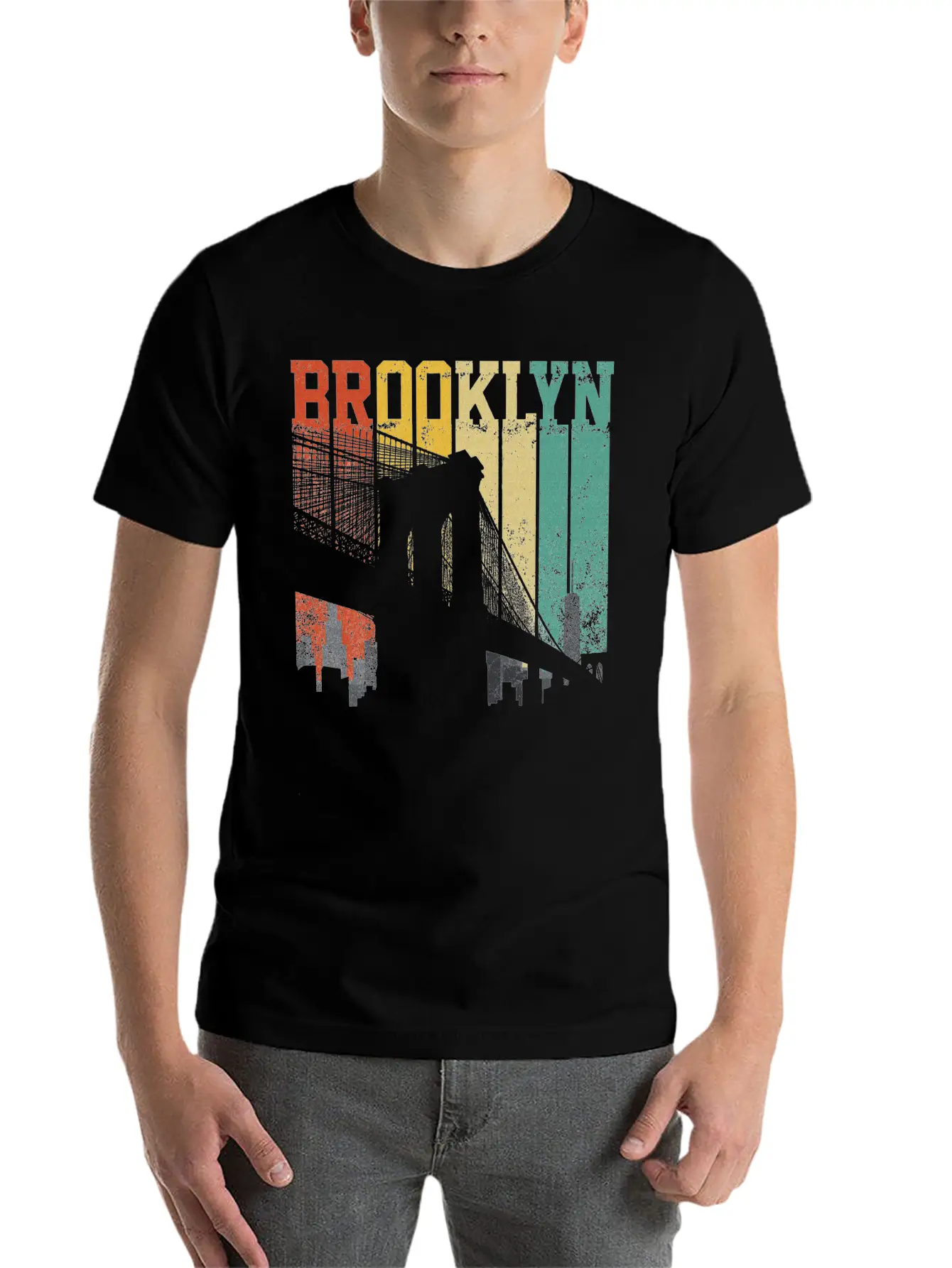 New York City Brooklyn Bridge Skyline Unisex Casual T-Shirt – Clean Design For Daily Comfort