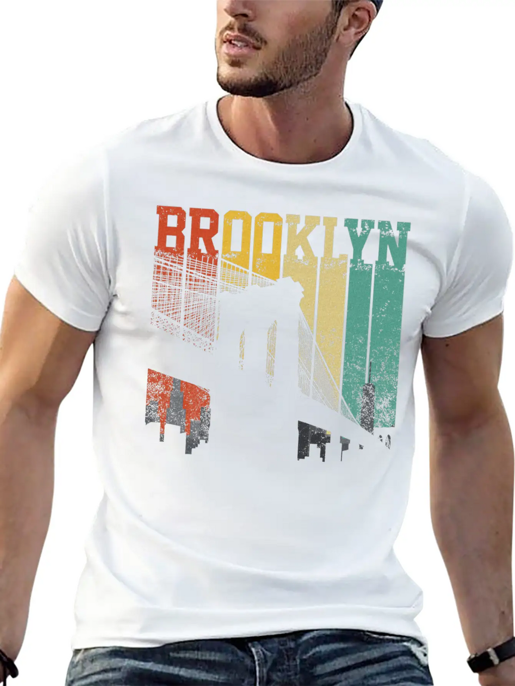 New York City Brooklyn Bridge Skyline Unisex Casual T-Shirt – Clean Design For Daily Comfort