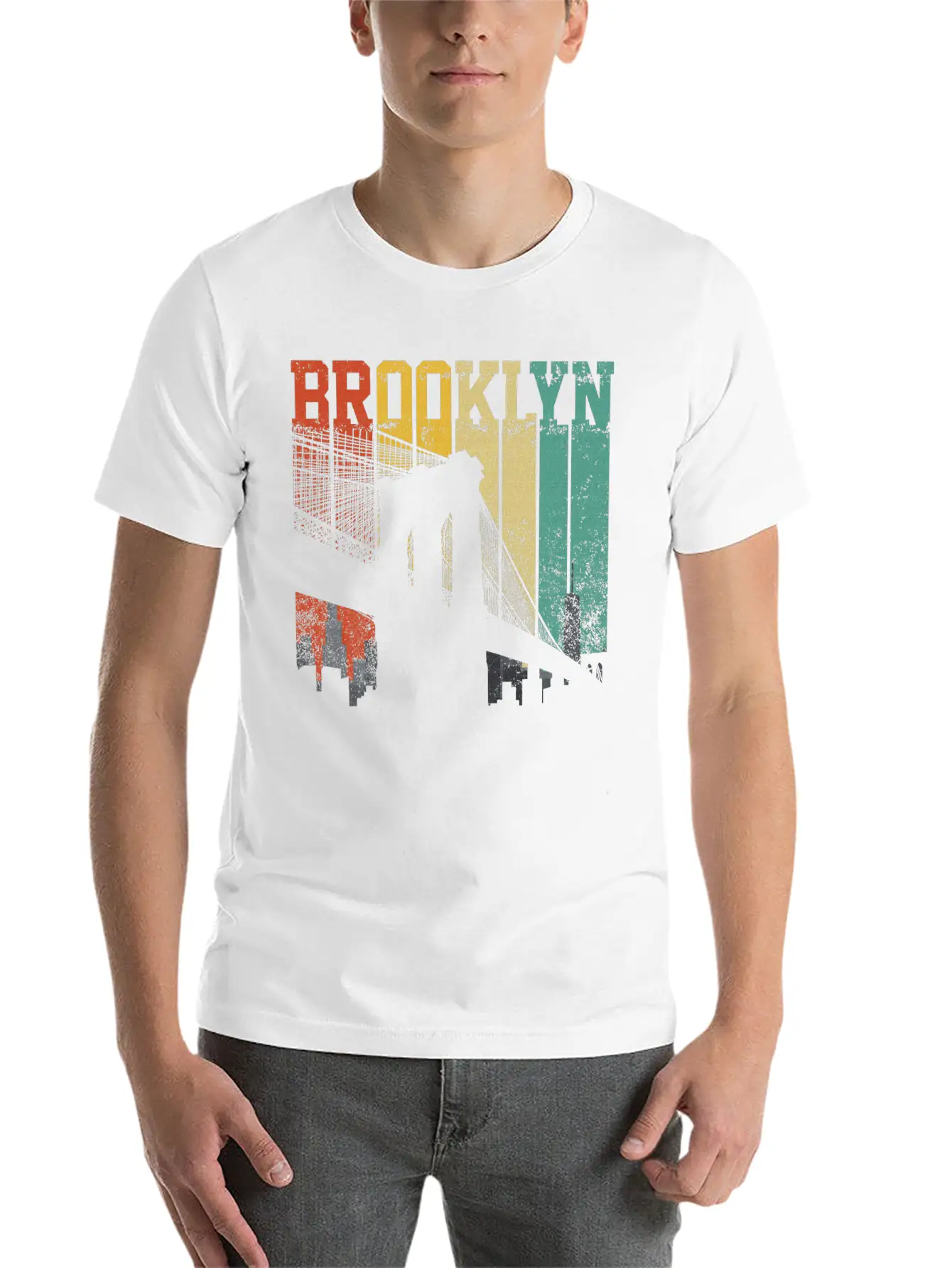 New York City Brooklyn Bridge Skyline Unisex Casual T-Shirt – Clean Design For Daily Comfort
