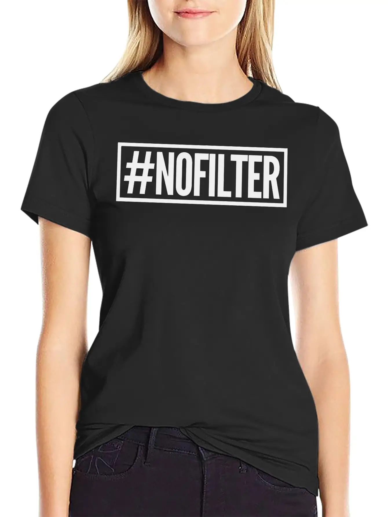 #nofilter Comfortable Minimalist Graphic Tee – Summer Style Essential