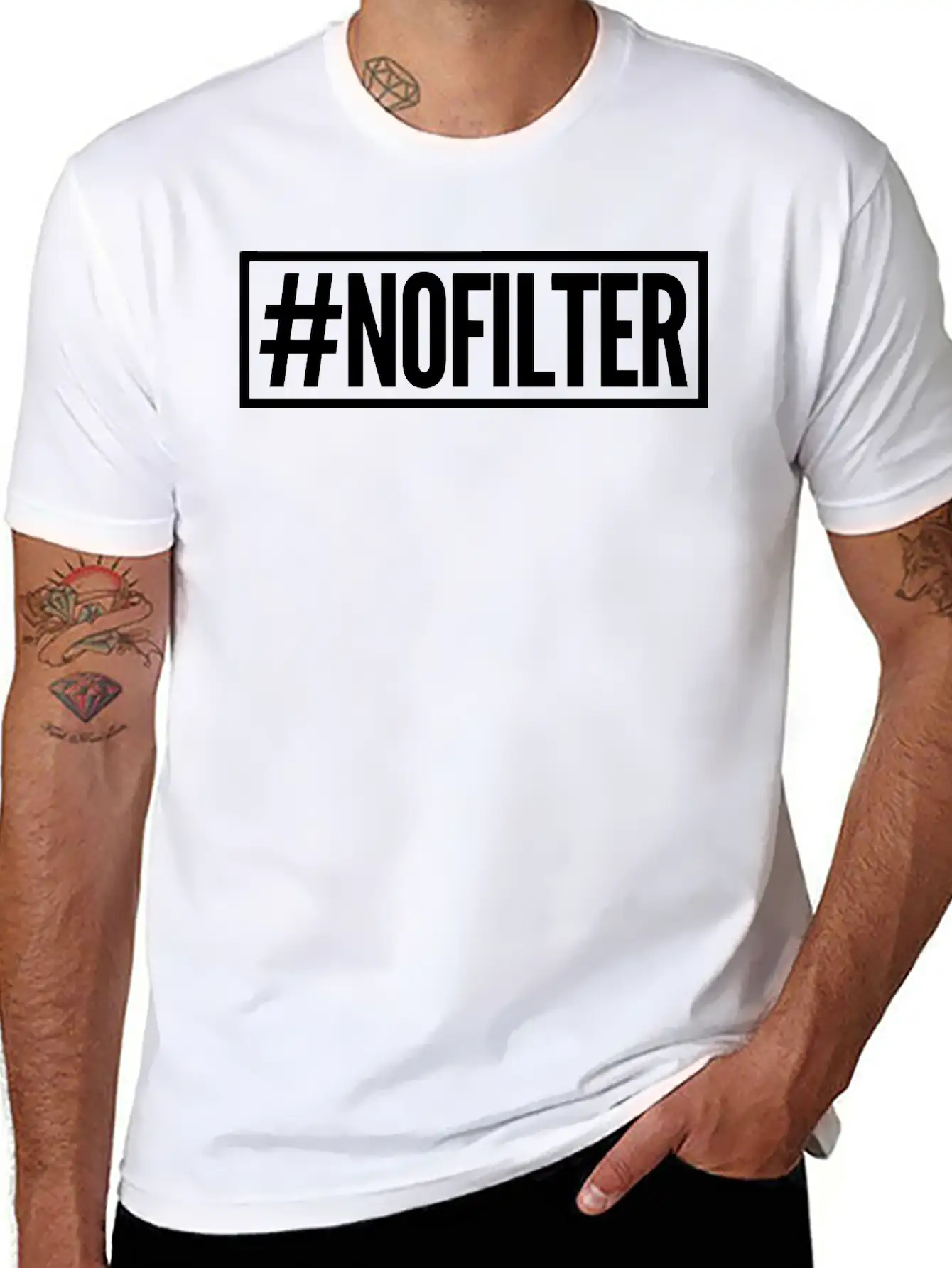 #nofilter Comfortable Minimalist Graphic Tee – Summer Style Essential