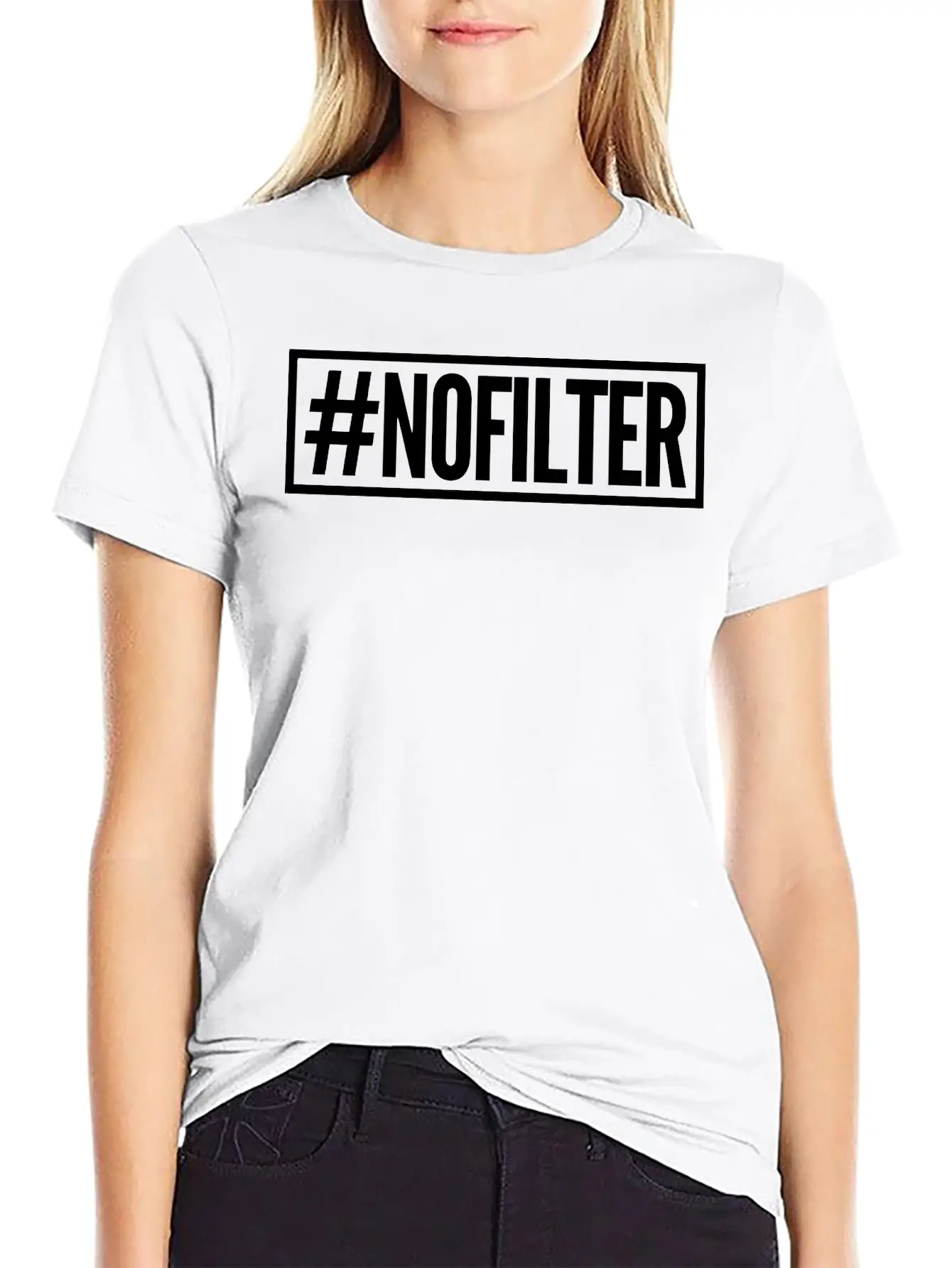 #nofilter Comfortable Minimalist Graphic Tee – Summer Style Essential