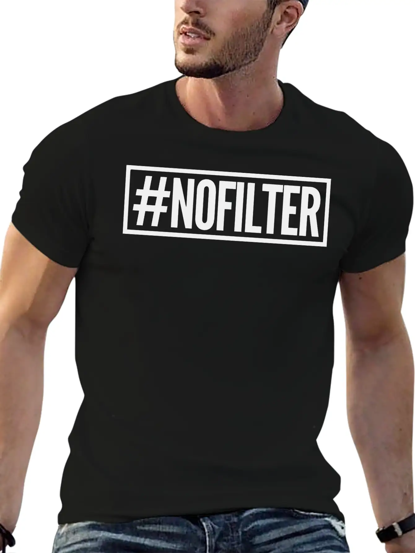 #nofilter Comfortable Minimalist Graphic Tee – Summer Style Essential